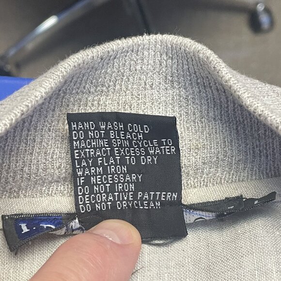 Vintage IB Diffusion Linen Bomber Jacket Large Zip 90s Cruise Vacation Hong Kong - Picture 12 of 12